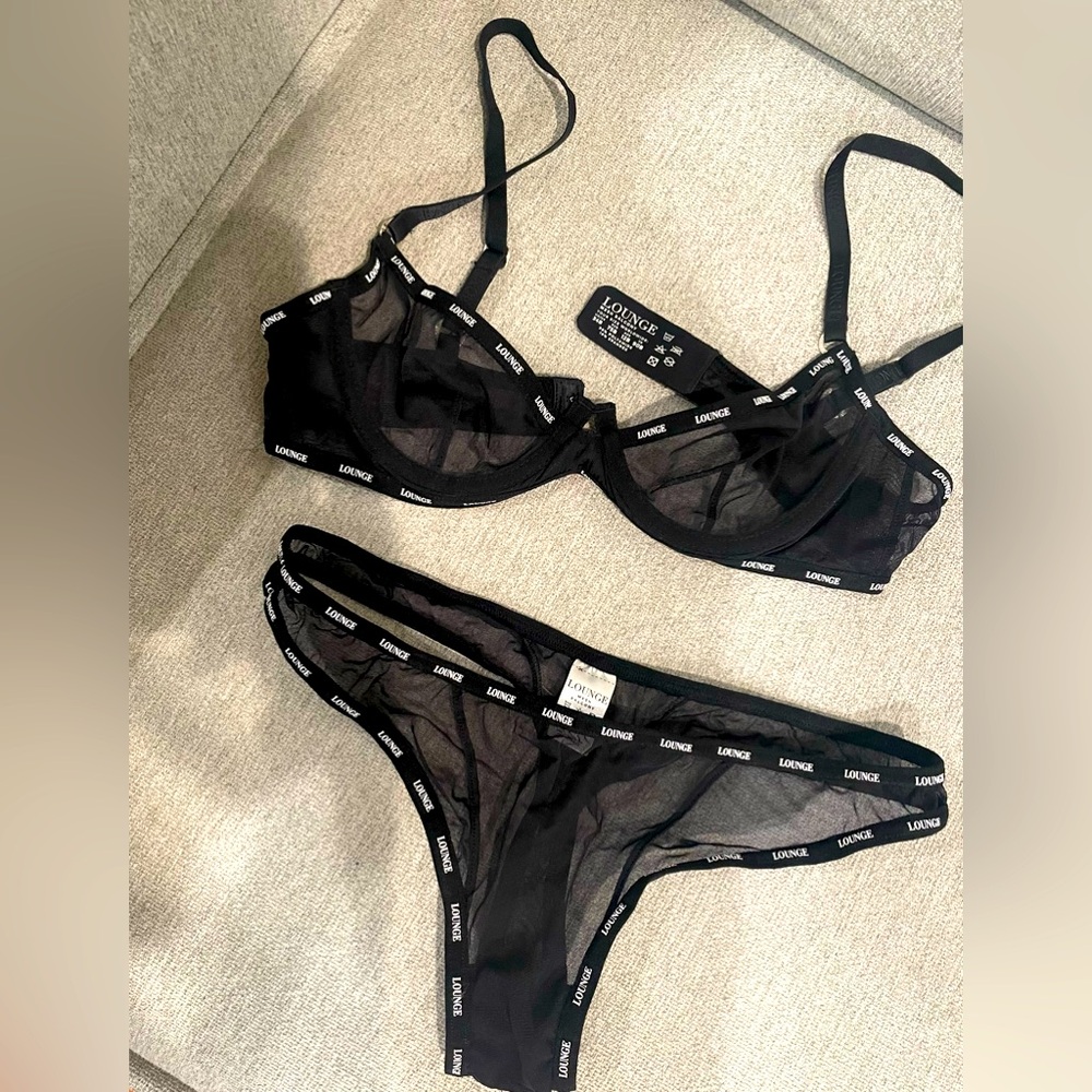 Lounge Logo Mesh Balcony 34B/Medium Thong